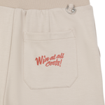 Wrap-over front panel for a clean layered look
Clean waistband with a basic drawstring
Relaxed silhouette for easy movement.