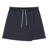 Wrap-over front panel for a clean layered look
Clean waistband with a basic drawstring
Relaxed silhouette for easy movement.