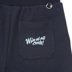 Wrap-over front panel for a clean layered look
Clean waistband with a basic drawstring
Relaxed silhouette for easy movement.