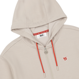 Cropped jersey zip-up hoodie with a clean silhouette
Front WAACKY logo detail
Sleeve slogan graphic for a subtle accent