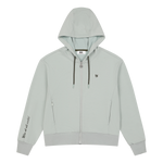 Cropped jersey zip-up hoodie with a clean silhouette
Front WAACKY logo detail
Sleeve slogan graphic for a subtle accent