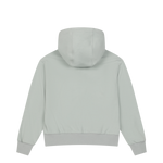 Cropped jersey zip-up hoodie with a clean silhouette
Front WAACKY logo detail
Sleeve slogan graphic for a subtle accent