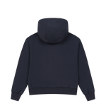 Cropped jersey zip-up hoodie with a clean silhouette
Front WAACKY logo detail
Sleeve slogan graphic for a subtle accent