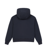 Cropped jersey zip-up hoodie with a clean silhouette
Front WAACKY logo detail
Sleeve slogan graphic for a subtle accent