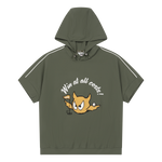 Short-sleeve hoodie with WAACKY flag graphics
Front and back logo artwork
Relaxed silhouette for everyday wear