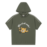 Short-sleeve hoodie with WAACKY flag graphics
Front and back logo artwork
Relaxed silhouette for everyday wear