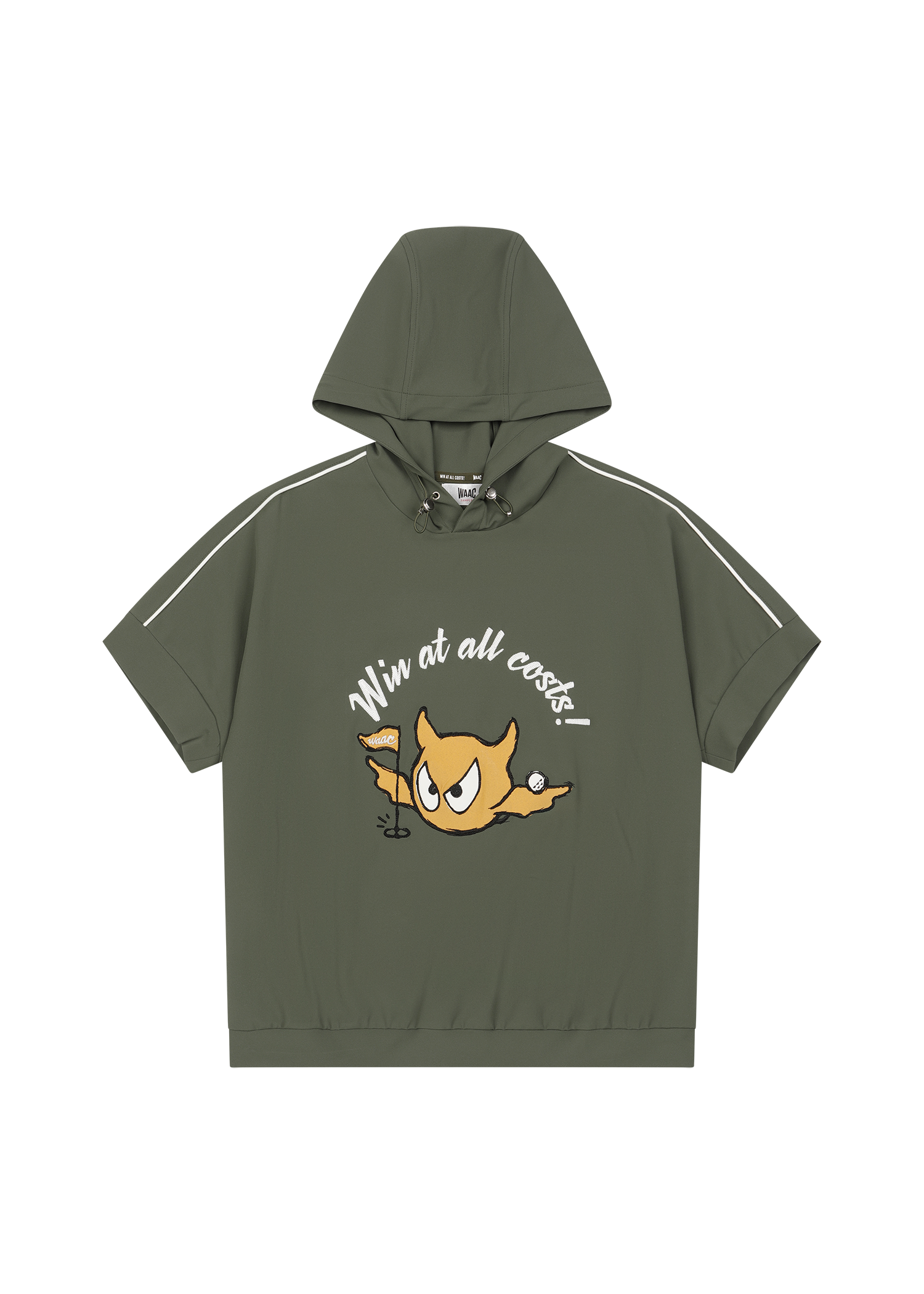 Short-sleeve hoodie with WAACKY flag graphics
Front and back logo artwork
Relaxed silhouette for everyday wear