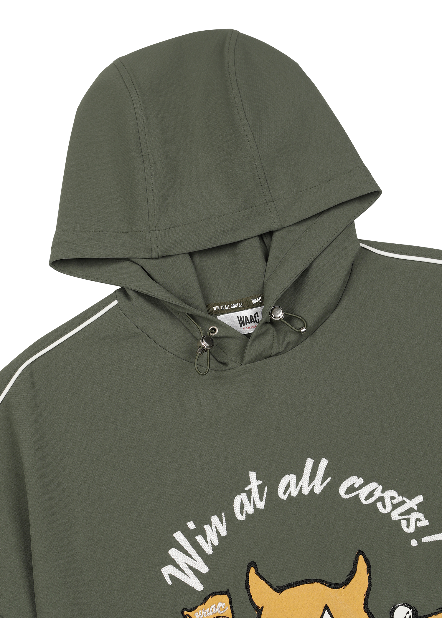 Short-sleeve hoodie with WAACKY flag graphics
Front and back logo artwork
Relaxed silhouette for everyday wear