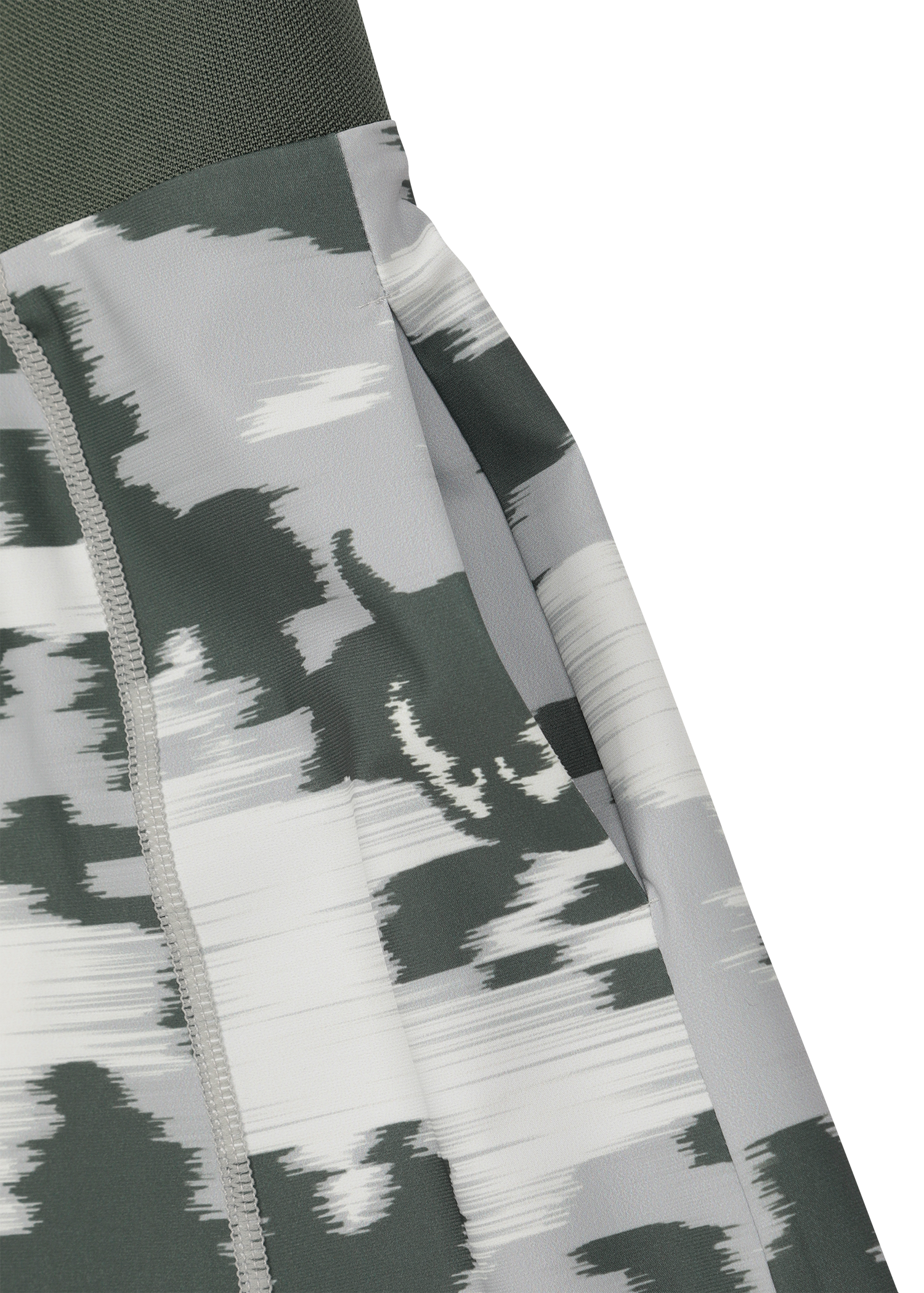 Short-sleeve polo dress with a smog camo pattern
WAAC slogan waistband point
Functional side pockets detail