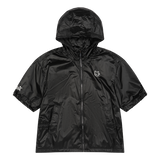 Short Sleeve String Zip Up Hoodie | Women