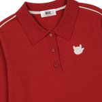 Soft knit polo with a slogan graphic
Front WAACKY logo detail
Comfortable texture with a casual WAAC mood