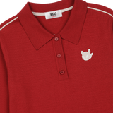 Soft knit polo with a slogan graphic
Front WAACKY logo detail
Comfortable texture with a casual WAAC mood