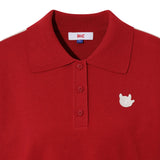 Slogan Knit Polo | Women