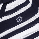 Multi Stripes Knit Polo | Women