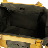 Color Tote Bag
with a two-tone panel design
Front slogan print and WAACKY emblem
Functional compartments for daily carry