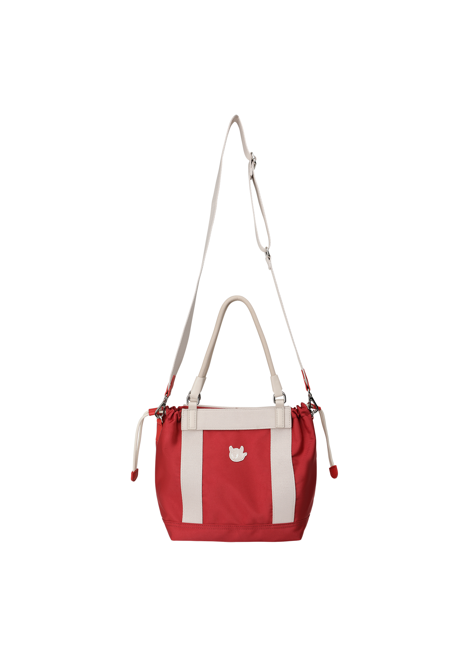 Color Tote Bag
with a two-tone panel design
Front slogan print and WAACKY emblem
Functional compartments for daily carry