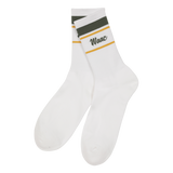 Color 3-pack Socks
Mid-length socks with contrast stripe detail
Simple logo lettering on the cuff
Comes as a three-color pack