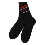 Color 3-pack Socks
Mid-length socks with contrast stripe detail
Simple logo lettering on the cuff
Comes as a three-color pack