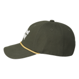 Curved-brim cap with a bold front slogan embroidery
Textured panel design adds a simple accent
Adjustable back strap for a comfortable fit