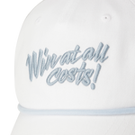 Curved-brim cap with a bold front slogan embroidery
Textured panel design adds a simple accent
Adjustable back strap for a comfortable fit
