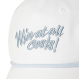 Curved-brim cap with a bold front slogan embroidery
Textured panel design adds a simple accent
Adjustable back strap for a comfortable fit