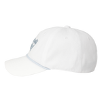Curved-brim cap with a bold front slogan embroidery
Textured panel design adds a simple accent
Adjustable back strap for a comfortable fit