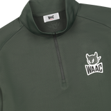 Lightweight half zip mid layer for transitional warmth
Reflective Players patch detail
Bold sleeve slogan graphic