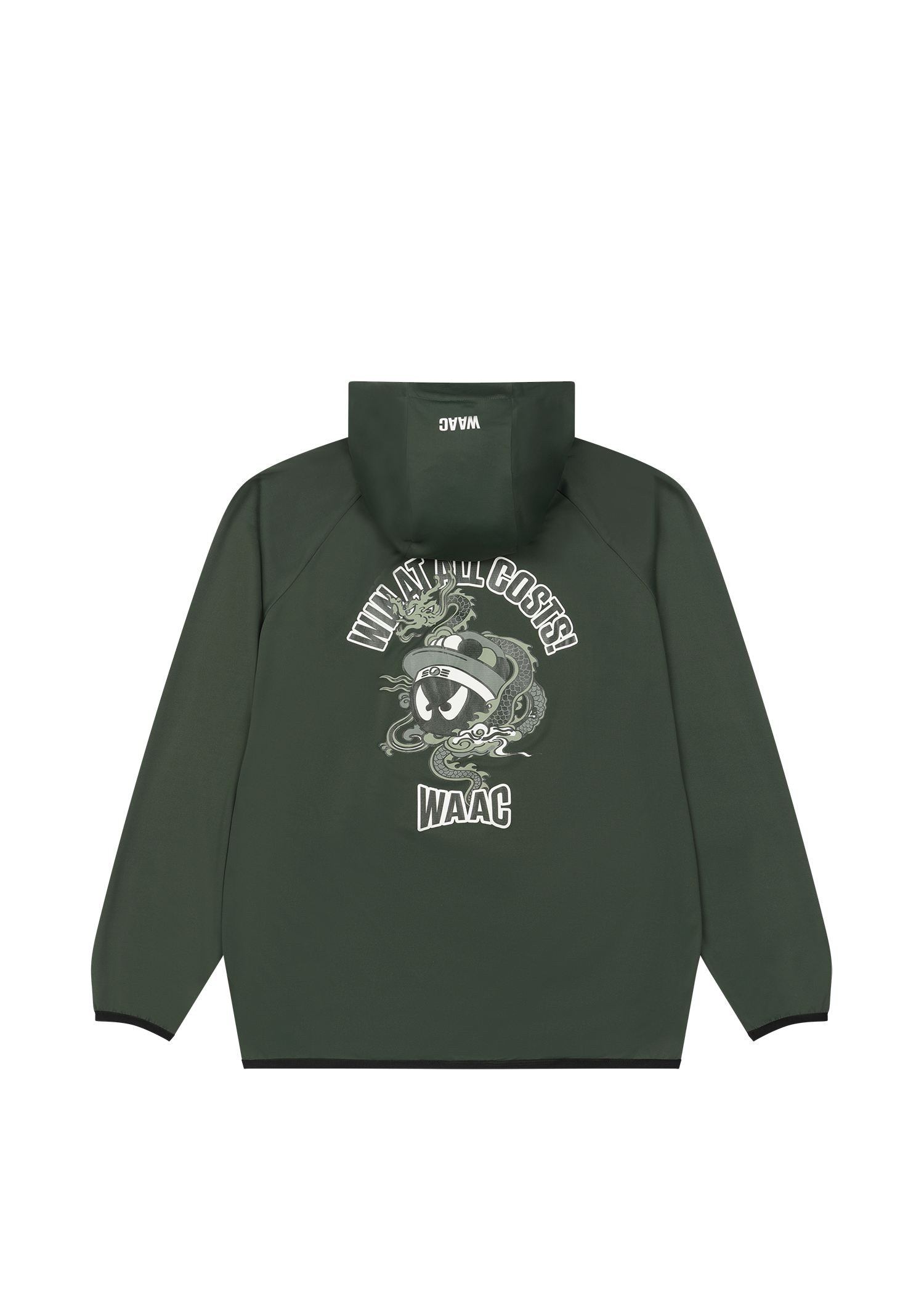 Soft hoodie with signature WAACKY character
K Dragon inspired graphic on the back
Contrast sleeve graphic accents
