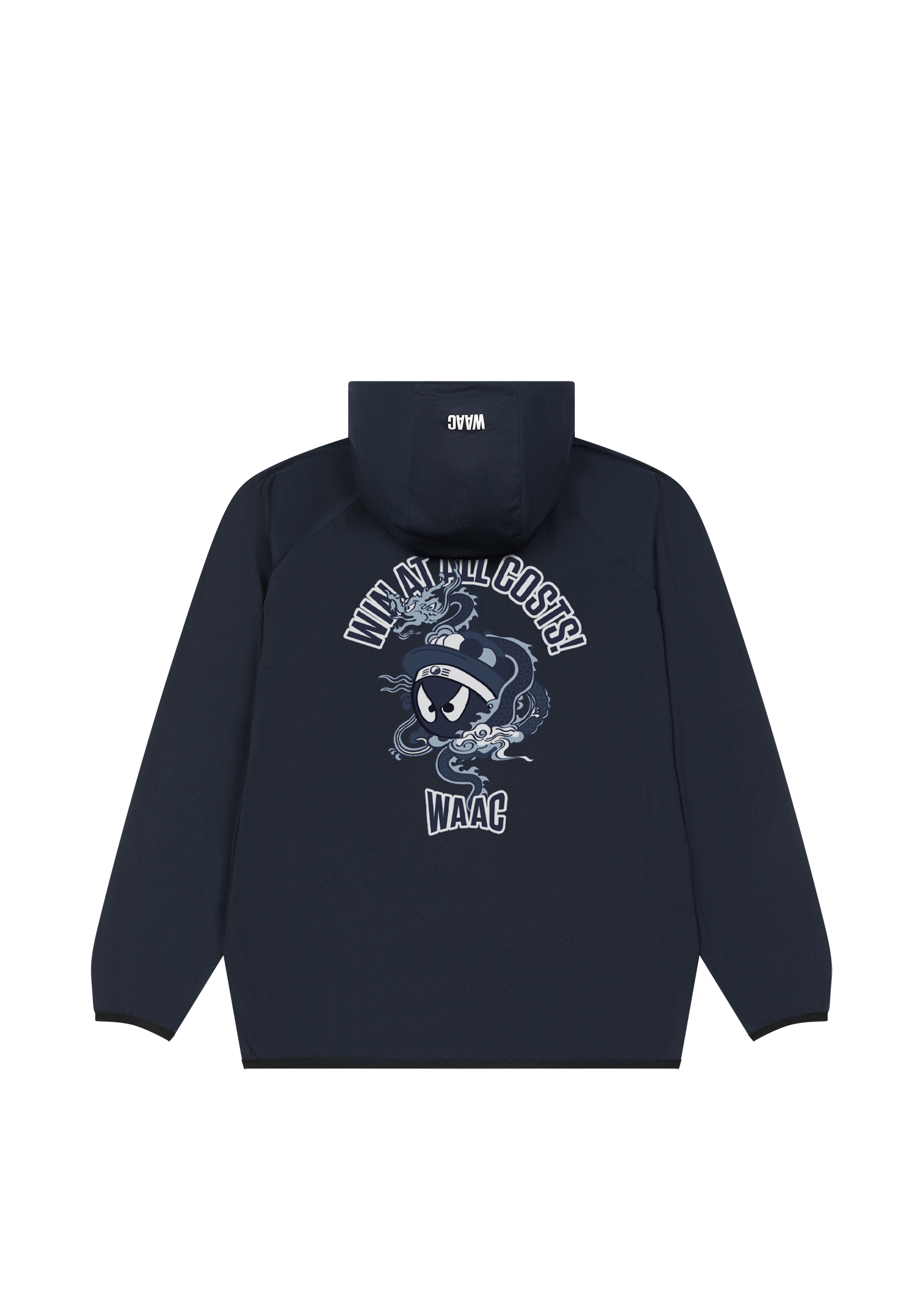 Soft hoodie with signature WAACKY character
K Dragon inspired graphic on the back
Contrast sleeve graphic accents
