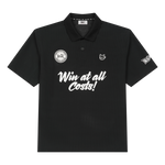 Air mesh polo in a relaxed loose fit
Front slogan and multi logo details
Breathable structure for active wear