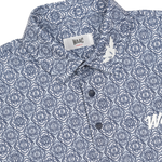 Lightweight stretch polo with a K monogram pattern
Front WAAC logo detail
Subtle sleeve graphic point