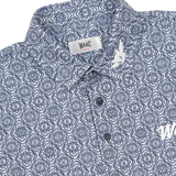 Lightweight stretch polo with a K monogram pattern
Front WAAC logo detail
Subtle sleeve graphic point