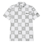 Lightweight stretch polo with a K checkboard pattern
Front WAAC logo detail
Pattern based visual point