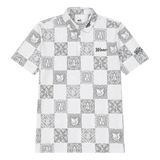 Lightweight stretch polo with a K checkboard pattern
Front WAAC logo detail
Pattern based visual point