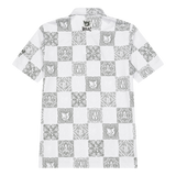 Lightweight stretch polo with a K checkboard pattern
Front WAAC logo detail
Pattern based visual point