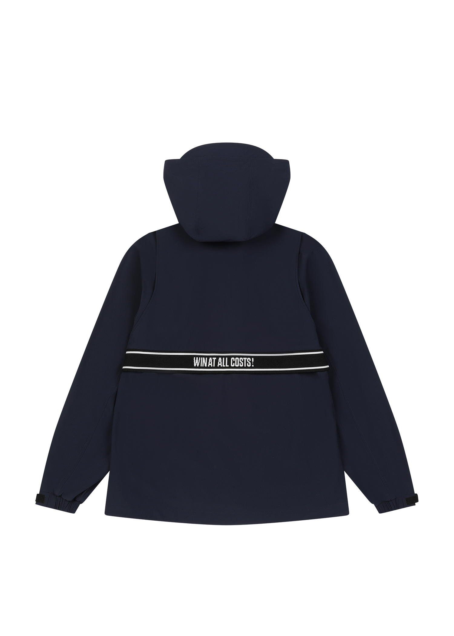 Lightweight anorak for active movement
Structured hood with a clean half zip
Back WAAC slogan panel detail