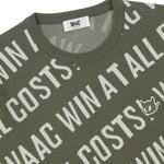 Soft regular fit round neck sweater
Diagonal all-over WAAC slogan pattern
Ribbed trims for a clean finish