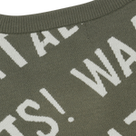 Soft regular fit round neck sweater
Diagonal all-over WAAC slogan pattern
Ribbed trims for a clean finish